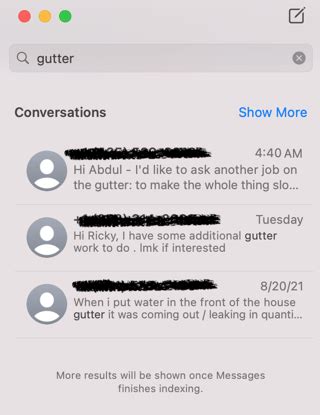 once messages finishes indexing